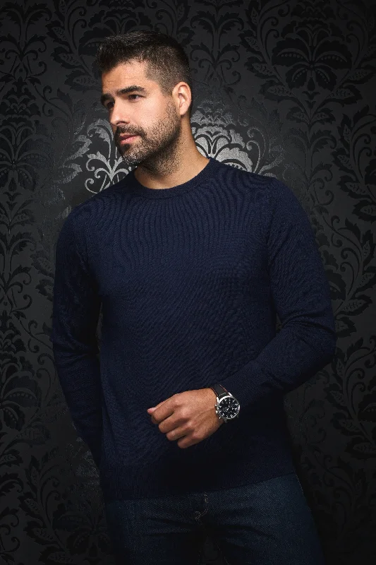 Men's Sweaters with EmbellishmentsAu Noir® Sweaters | Marini Navy