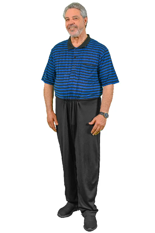 Men's Pants with Pleated FrontsAnti-Strip Jumpsuit - Charly | Blue