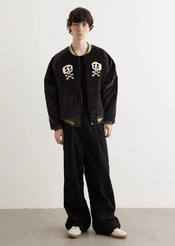 Luxurious Men's Cashmere CoatsSulfer Dyed Velvet Souvenir Jacket (RAINSKULL)