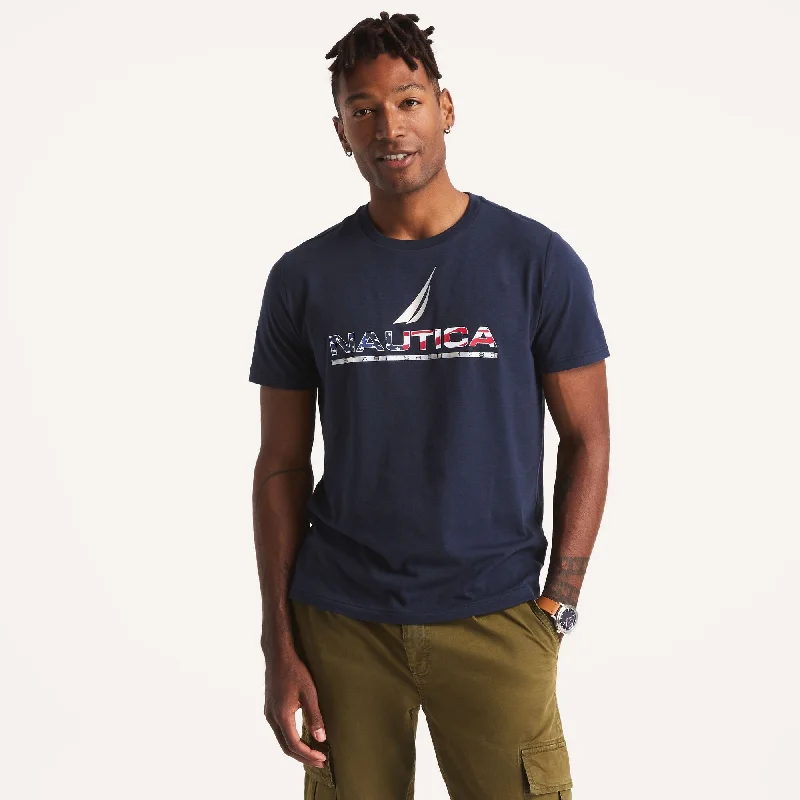 Men's Shirts with Contrast CollarsNautica Mens Americana Foil Graphic T-Shirt
