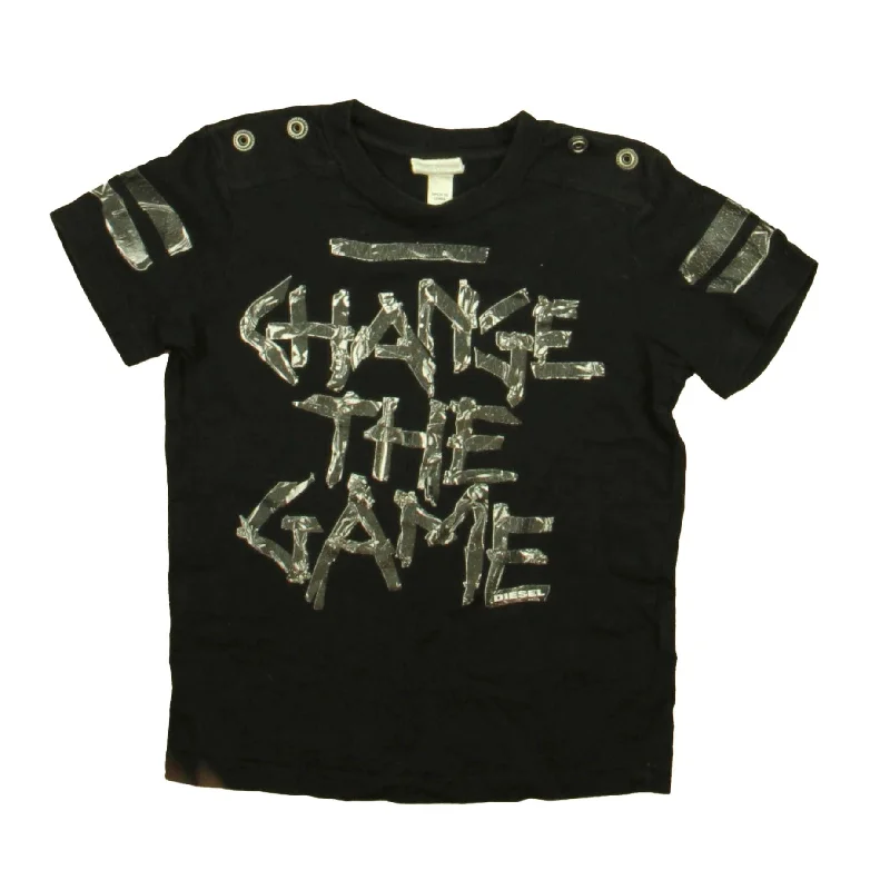 Men's Shirts with Lace-Up HemlinesDiesel Boys Black | Gray T-Shirt