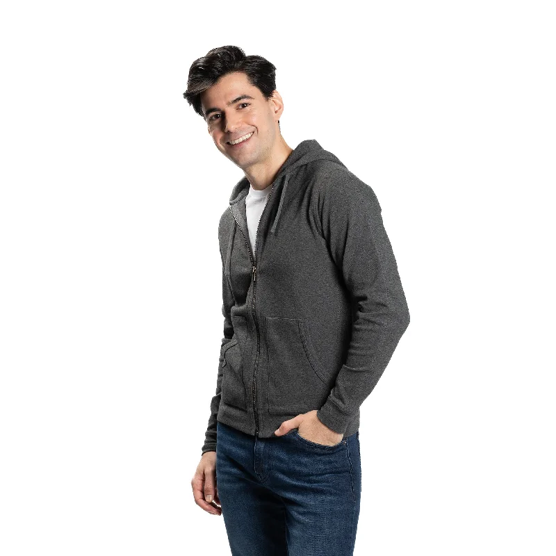 Men's Sweaters with SnapsClassic Hoodie - Charcoal