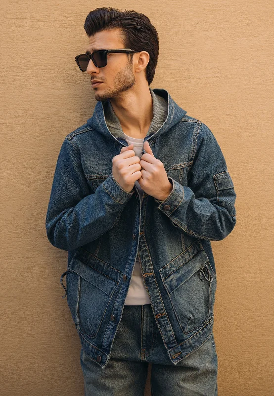 Classic Men's Jeans StyleButton Down Hoodie