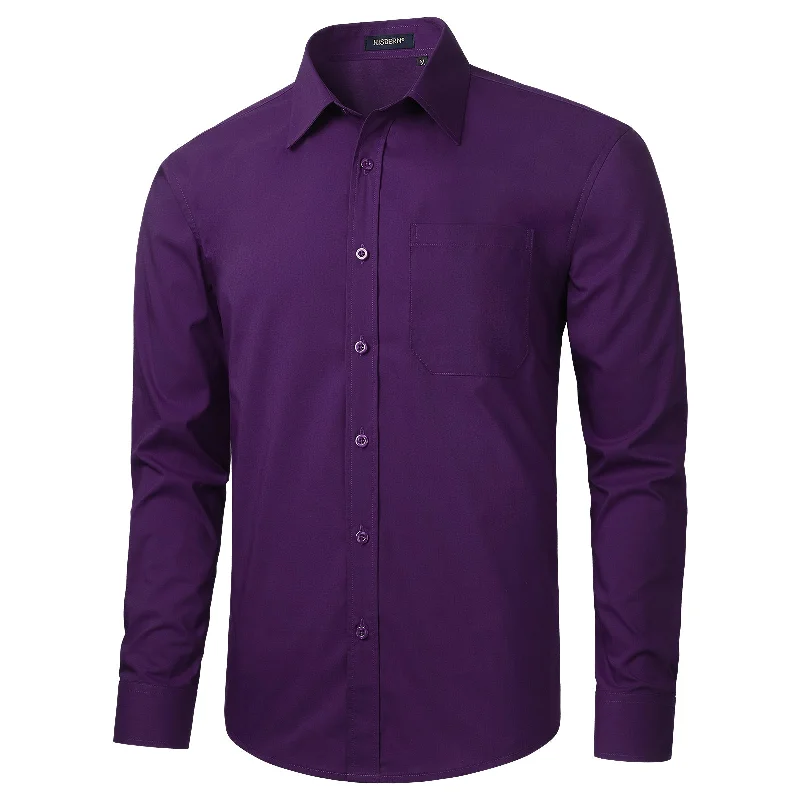 Men's Luxury Shirts for High-End FashionMen's Dress Shirt with Pocket - PURPLE