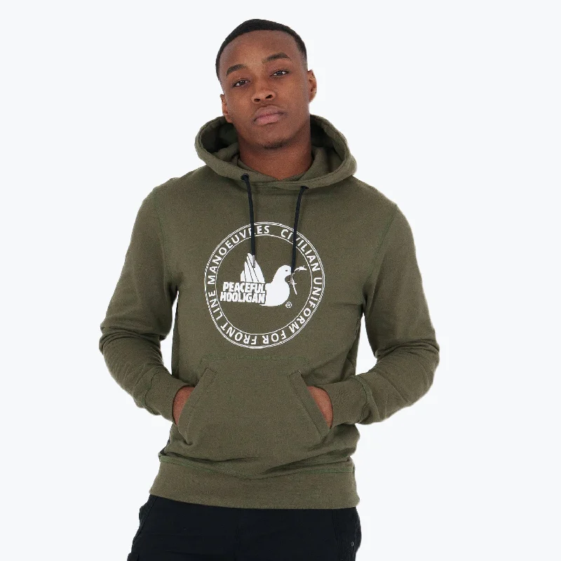 Durable Men's Canvas HoodiesCivilian Uniform Hoodie Olive