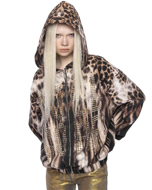 Men's Hoodies with Secret CompartmentsDoll Core Leo Spike Hoodie