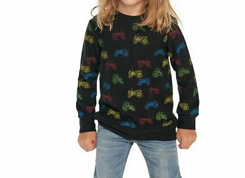 Men's Shirts with Custom MonogramsKids Tractor Party Pullover Sweatshirt In Black