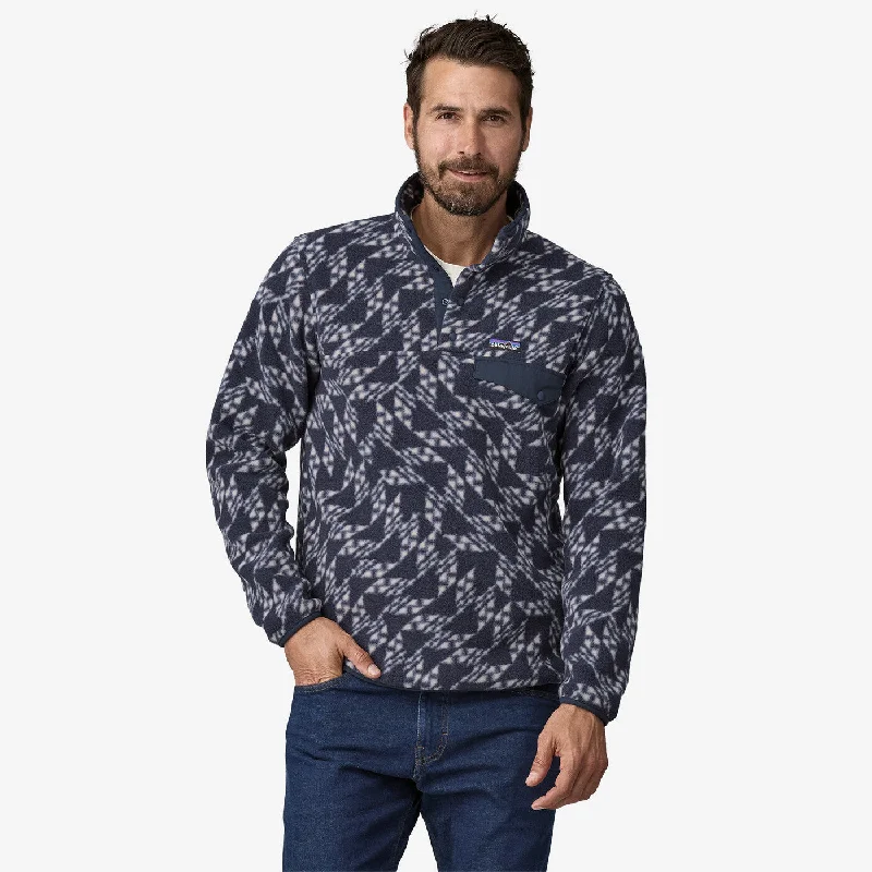 Men's Hoodies with Embroidered PatchesMen's Lightweight Synchilla Snap-T Fleece Pullover - Synched Flight: New Navy
