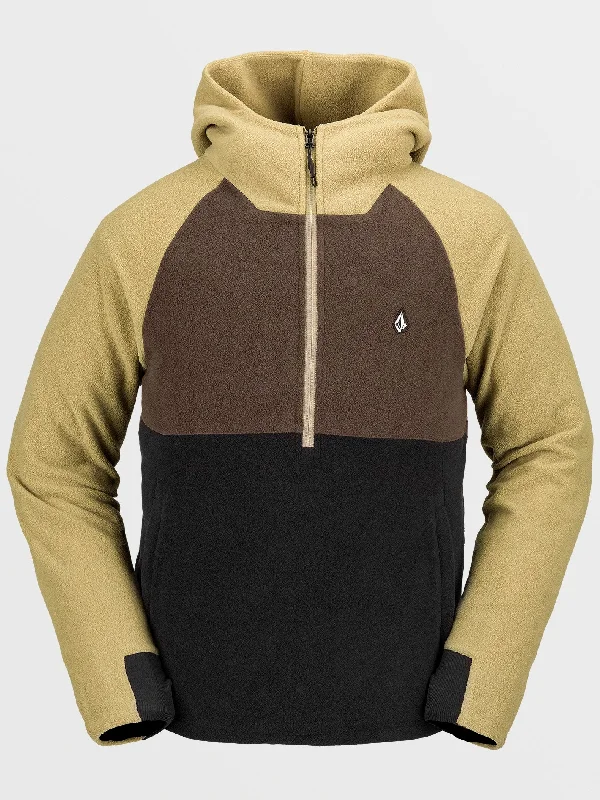 Men's Hoodies with InsulationMens Polar Fleece Hooded 1/2 Zip Pullover - Dark Khaki Men's Hoodies with InsulationMens Polar Fleece Hooded 1/2 Zip Pullover - Dark Khaki