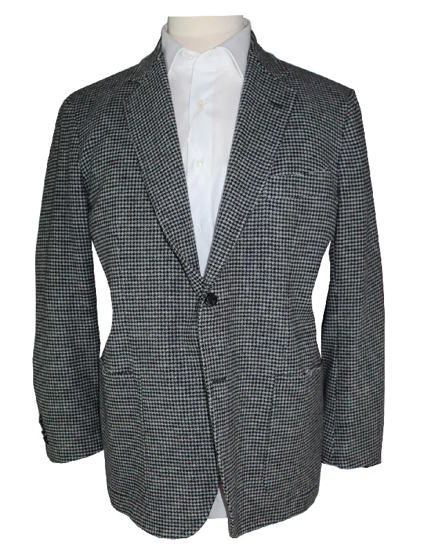 Sartorio Sport Coat EUR 58/ US 46 Gray Black Houndstooth - Unlined Sartorial Blazer SALE Sartorio Sport Coat EUR 58/ US 46 Gray Black Houndstooth - Unlined Sartorial Blazer SALE