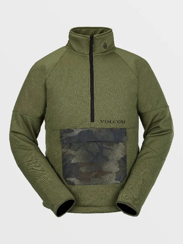 Men's Hoodies with Water-Repellent FabricMens Tech Fleece Pullover - Military
