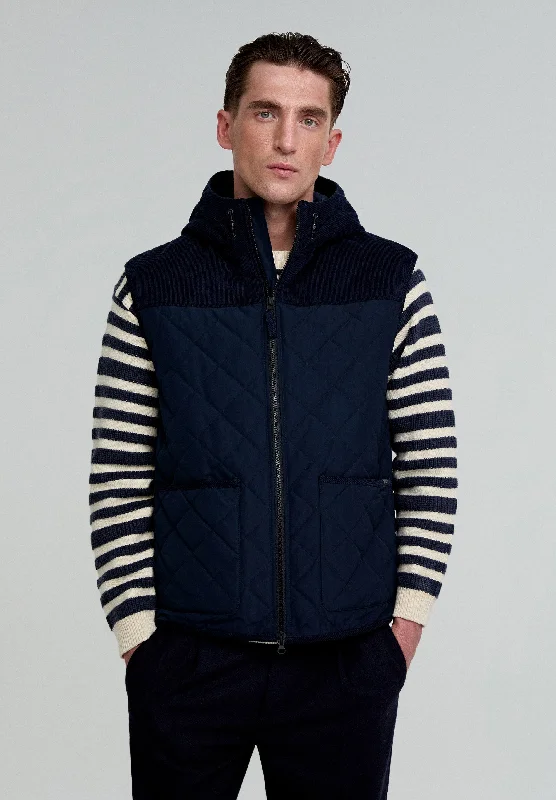 Men's Coats for AutumnQUILTED GILET WITH CORDUROY DETAIL