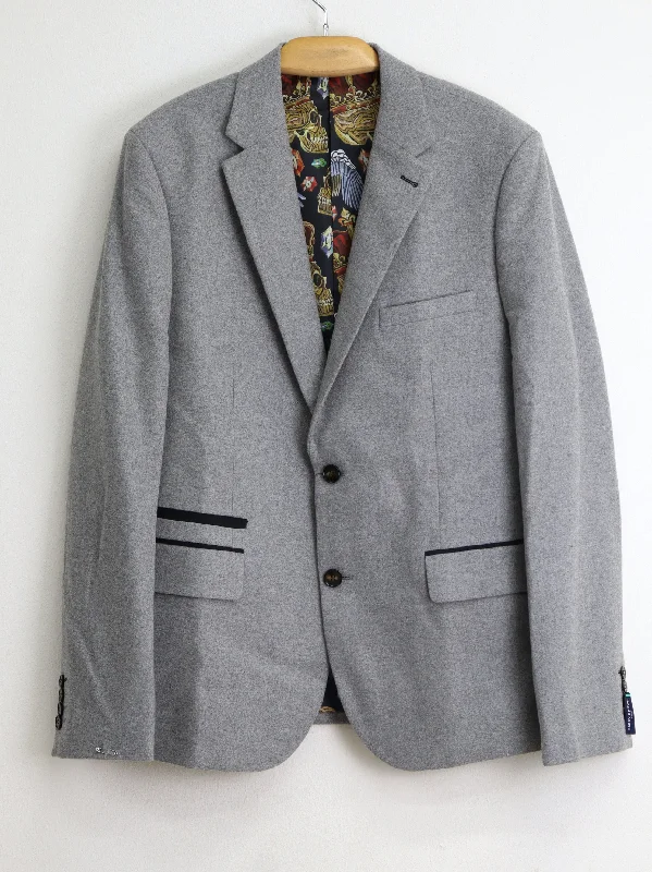 Men's Plain Blazer,Light Grey