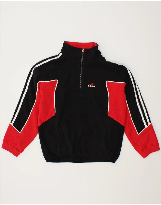 Men's Coats with ZippersADIDAS Boys Zip Neck Fleece Jumper 11-12 Years Black Colourblock Polyester Men's Coats with ZippersADIDAS Boys Zip Neck Fleece Jumper 11-12 Years Black Colourblock Polyester