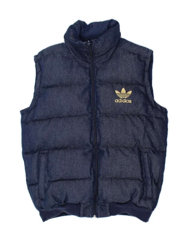 Trendy Men's Anorak JacketsADIDAS Mens Graphic Padded Gilet UK 36 Small Navy Blue Cotton Trendy Men's Anorak JacketsADIDAS Mens Graphic Padded Gilet UK 36 Small Navy Blue Cotton