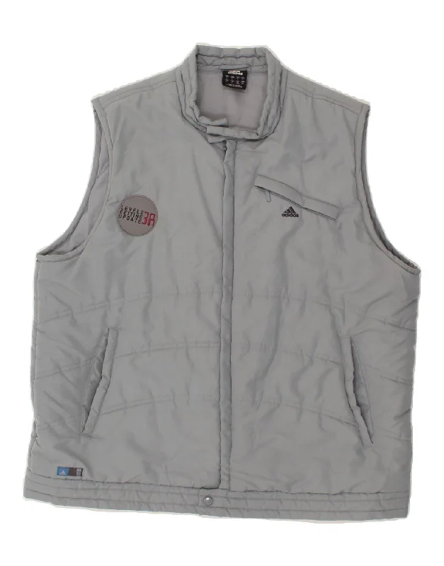 Men's Coats for Skinny MenADIDAS Mens Padded Gilet UK 40 Large Grey Polyester