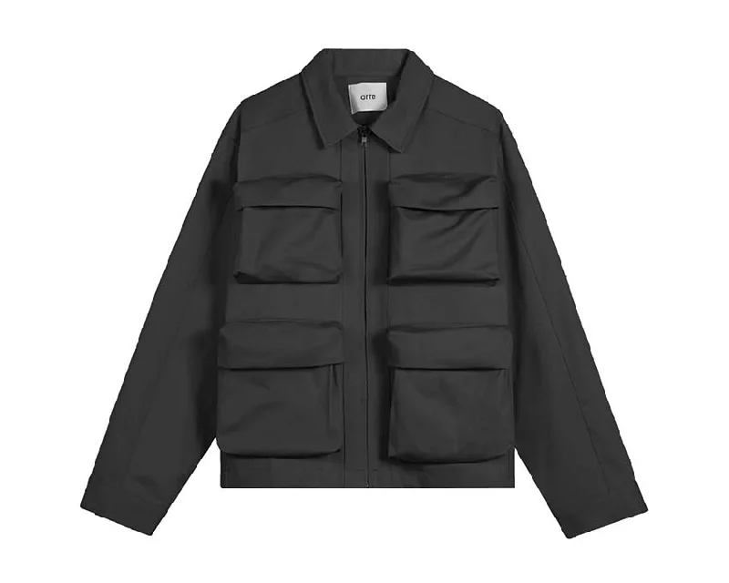 Cool Men's Pea CoatsArte 3D Pockets Hooded PES Jacket