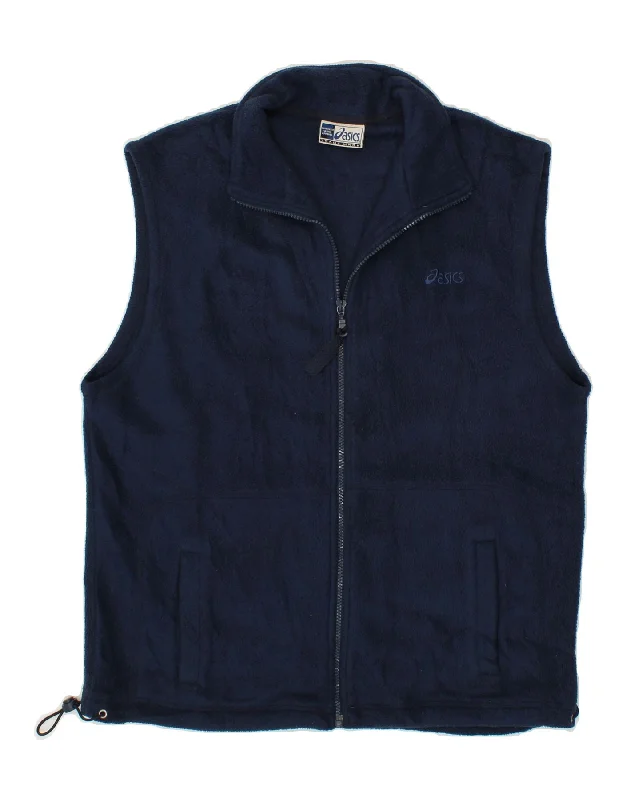 Men's Coats for Snowy WeatherASICS Mens Fleece Gilet UK 38 Medium Navy Blue Polyester Men's Coats for Snowy WeatherASICS Mens Fleece Gilet UK 38 Medium Navy Blue Polyester