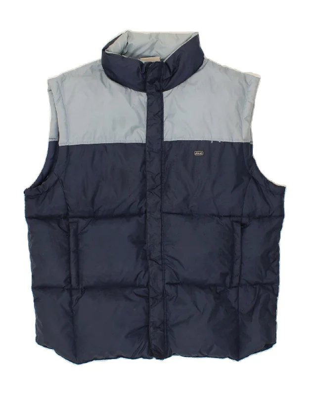Men's Coats for WorkASICS Mens Padded Gilet UK 42 XL Navy Blue Colourblock Nylon