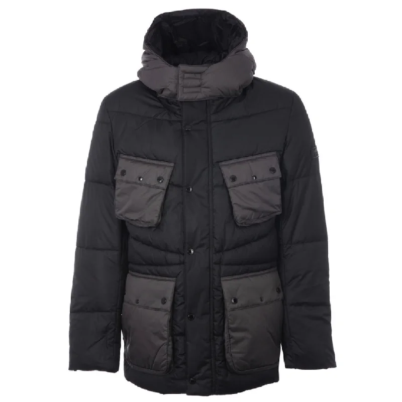 Men's Coats with Hidden PocketsBarbour International Albury Quilted Black Jacket