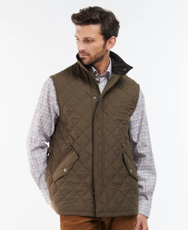 Men's Coats with Adjustable SleevesBarbour Men's Shoveler Gilet - Dark Olive