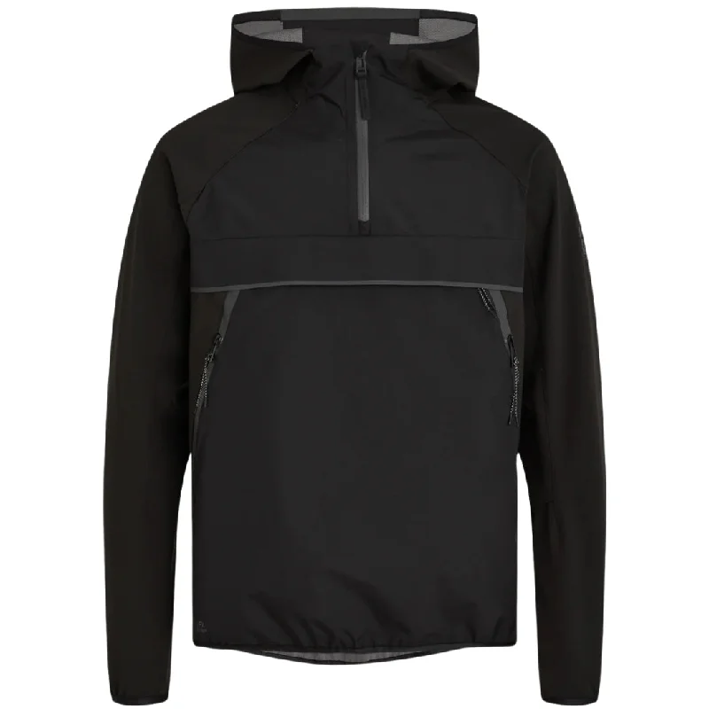 Men's Coats for TravelBelstaff Airside Half-Zip Pullover Black Jacket