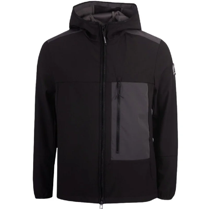 Men's Coats with Embroidered DetailsBelstaff Impact Black Thin Jacket
