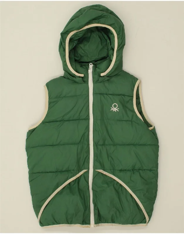 Men's Coats with Down InsulationBENETTON Boys Hooded Padded Gilet 11-12 Years 2XL Green Polyester Men's Coats with Down InsulationBENETTON Boys Hooded Padded Gilet 11-12 Years 2XL Green Polyester