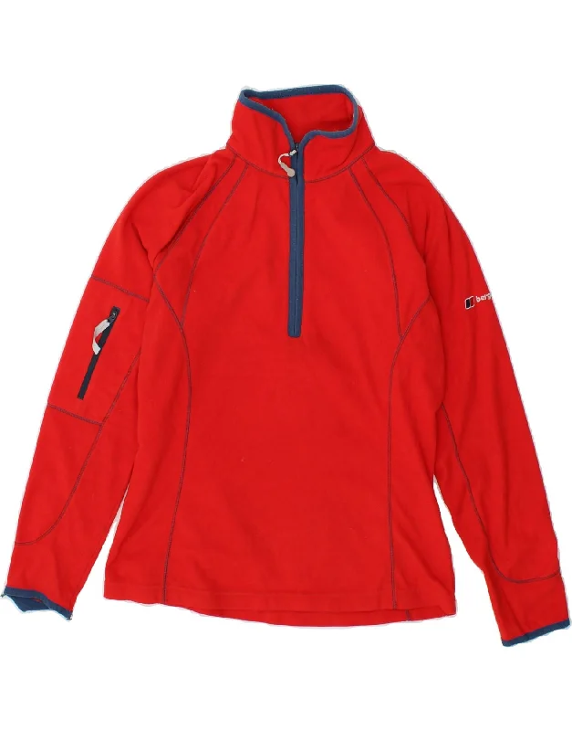Designer Men's OvercoatsBERGHAUS Boys Zip Neck Fleece Jumper 11-12 Years Red Polyester Designer Men's OvercoatsBERGHAUS Boys Zip Neck Fleece Jumper 11-12 Years Red Polyester