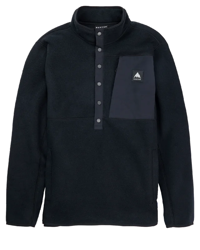 Men's Hoodies with High-Low HemlinesBurton Men's Cinder Fleece Pullover - True Black Men's Hoodies with High-Low HemlinesBurton Men's Cinder Fleece Pullover - True Black