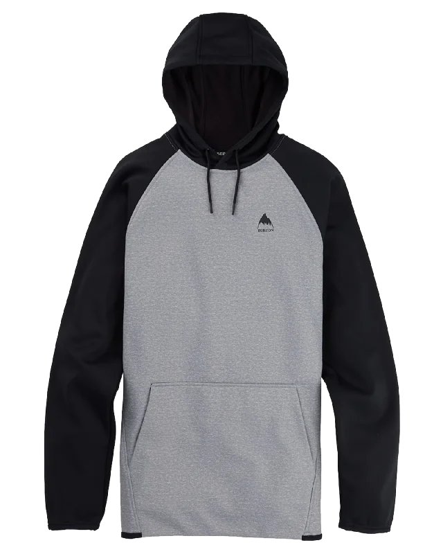 Men's Hoodies with Contrast Fabric PanelsBurton Men's Crown Weatherproof Pullover Fleece - Gray Heather/True Black Men's Hoodies with Contrast Fabric PanelsBurton Men's Crown Weatherproof Pullover Fleece - Gray Heather/True Black