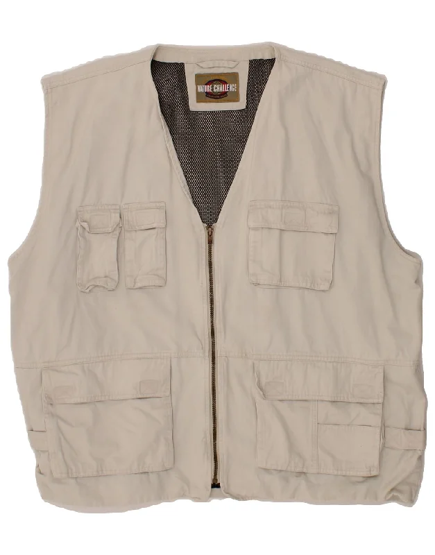 Men's Coats for Skinny MenCANDA Mens Utility Gilet IT 62 6XL Off White Cotton