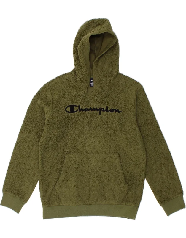 Practical Men's RaincoatsCHAMPION Boys Graphic Hooded Fleece Jumper 13-14 Years XL Green Polyester Practical Men's RaincoatsCHAMPION Boys Graphic Hooded Fleece Jumper 13-14 Years XL Green Polyester