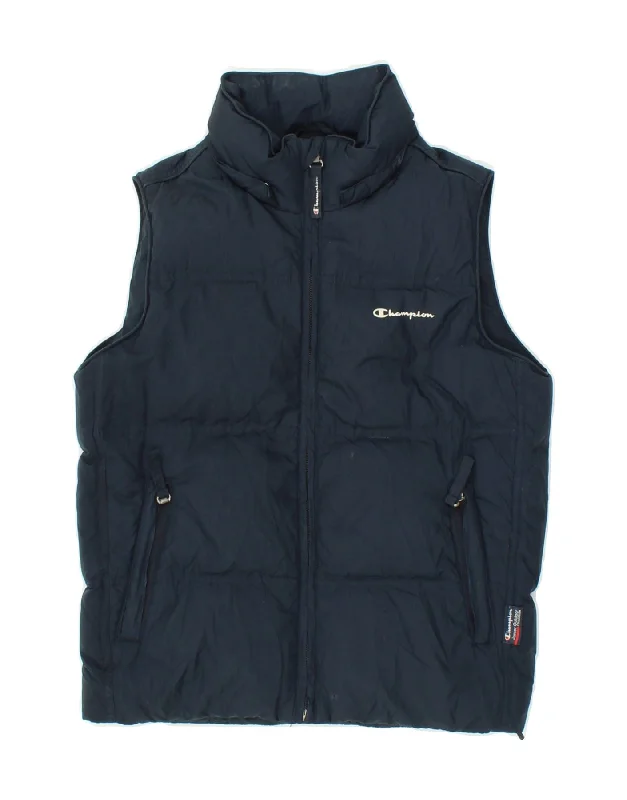 Men's Coats with Patchwork DesignsCHAMPION Boys Padded Gilet 7-8 Years Small Navy Blue Polyester Men's Coats with Patchwork DesignsCHAMPION Boys Padded Gilet 7-8 Years Small Navy Blue Polyester