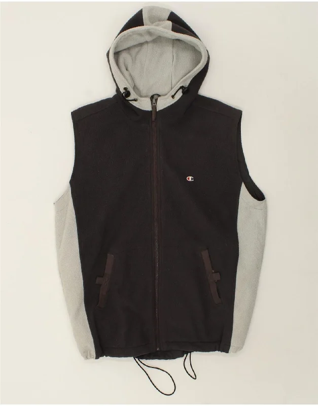 Men's Coats with Relaxed FitsCHAMPION Mens Hooded Fleece Gilet UK 40 Large Black Colourblock Men's Coats with Relaxed FitsCHAMPION Mens Hooded Fleece Gilet UK 40 Large Black Colourblock