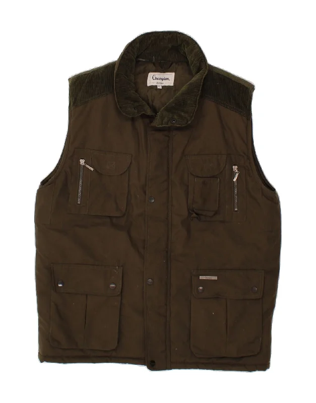 Unique Men's Flight JacketsCHAMPION Mens Utility Gilet UK 40 Large Khaki Cotton