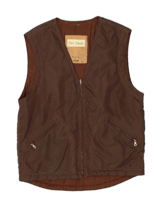 Men's Coats with LiningCOLMAR Mens Gilet UK 38 Medium Brown
