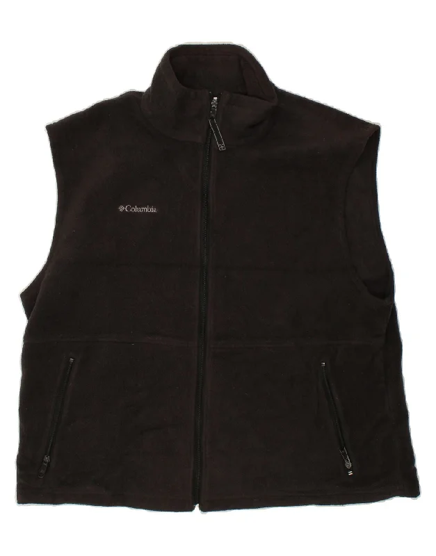 Men's Coats with Flannel LiningCOLUMBIA Mens Fleece Gilet UK 44 2XL Black Polyester