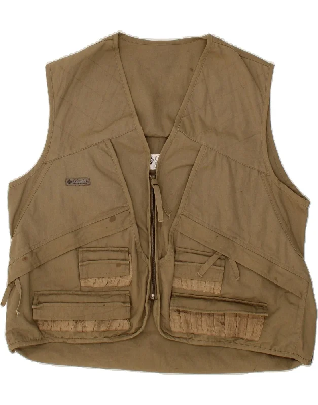 Men's Coats with ButtonsCOLUMBIA Mens Utility Gilet UK 42 XL Khaki Polyester