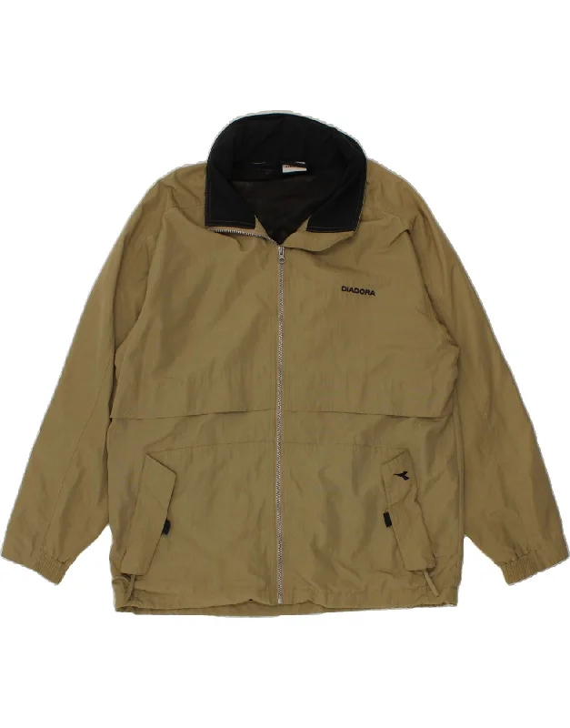 Men's Coats with Down InsulationDIADORA Mens Hooded Rain Jacket UK 36 Small Khaki Polyamide Men's Coats with Down InsulationDIADORA Mens Hooded Rain Jacket UK 36 Small Khaki Polyamide