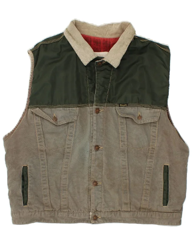 Essential Men's Puffer JacketsDIESEL Mens Denim Gilet UK 44 2XL Green Colourblock Cotton Essential Men's Puffer JacketsDIESEL Mens Denim Gilet UK 44 2XL Green Colourblock Cotton