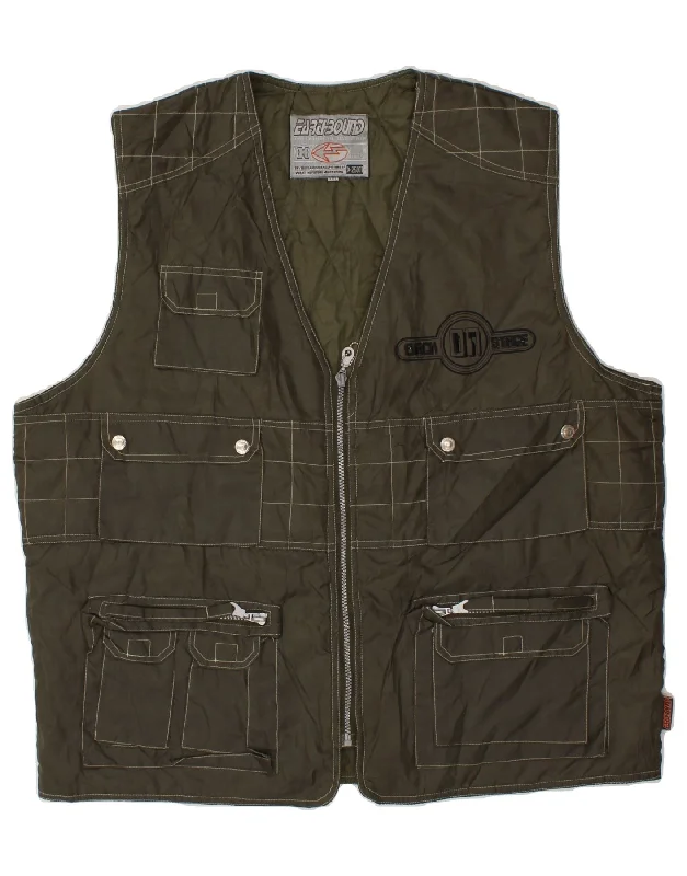 Versatile Men's Pea CoatsEARTHBOUND Mens Utility Gilet UK 44 2XL Green Nylon