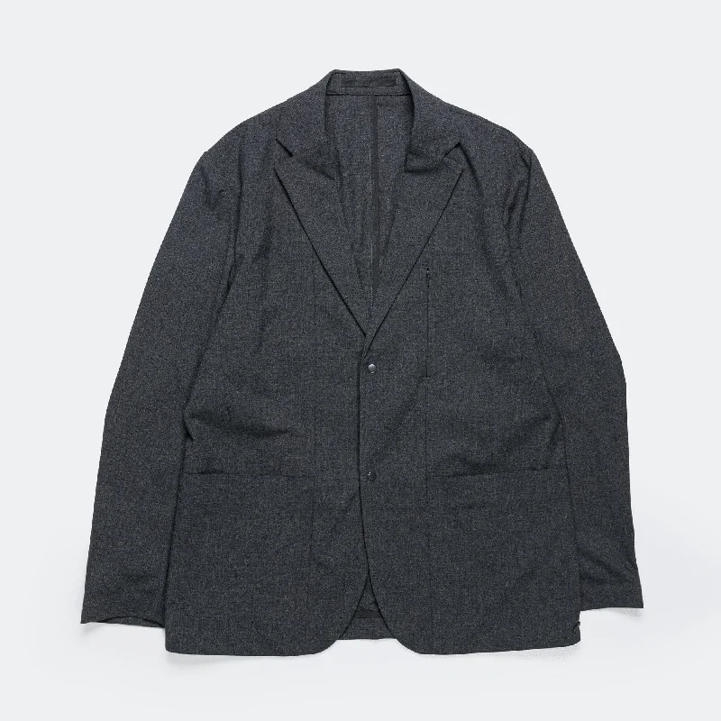 Emil Cordura Tech Wool Blazer - Charcoal Melange