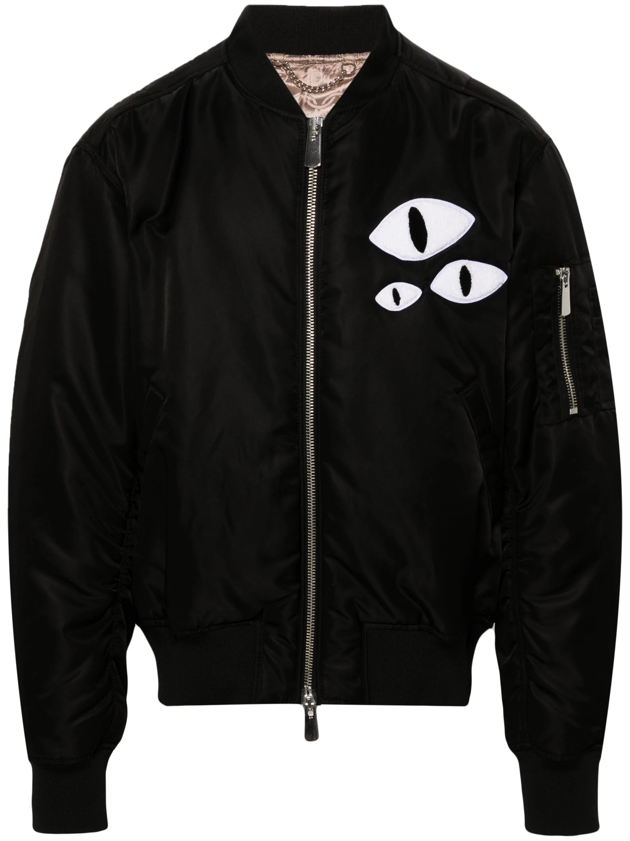 Men's Coats with Quilted LiningEye-Patch Padded Bomber Jacket