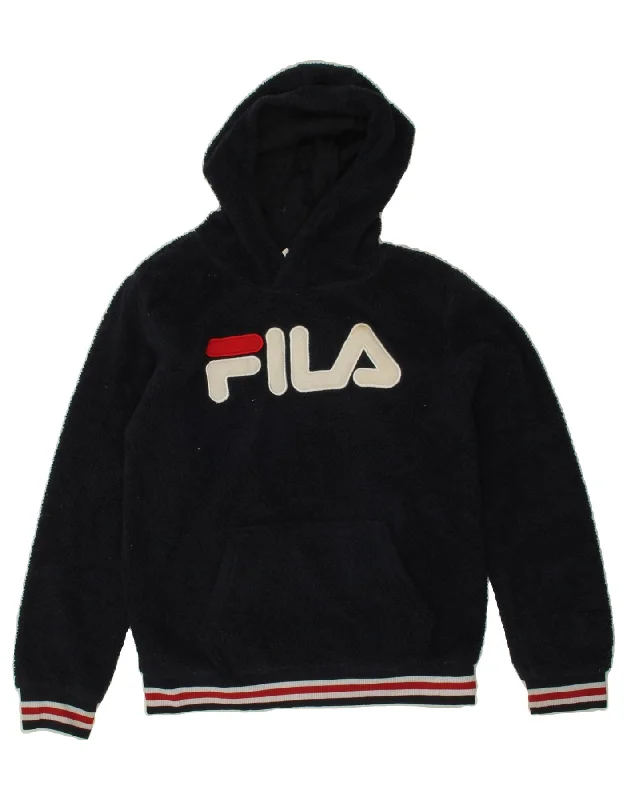 Men's Coats for Snowy WeatherFILA Boys Graphic Hooded Fleece Jumper 14-15 Years XL Navy Blue Polyester Men's Coats for Snowy WeatherFILA Boys Graphic Hooded Fleece Jumper 14-15 Years XL Navy Blue Polyester