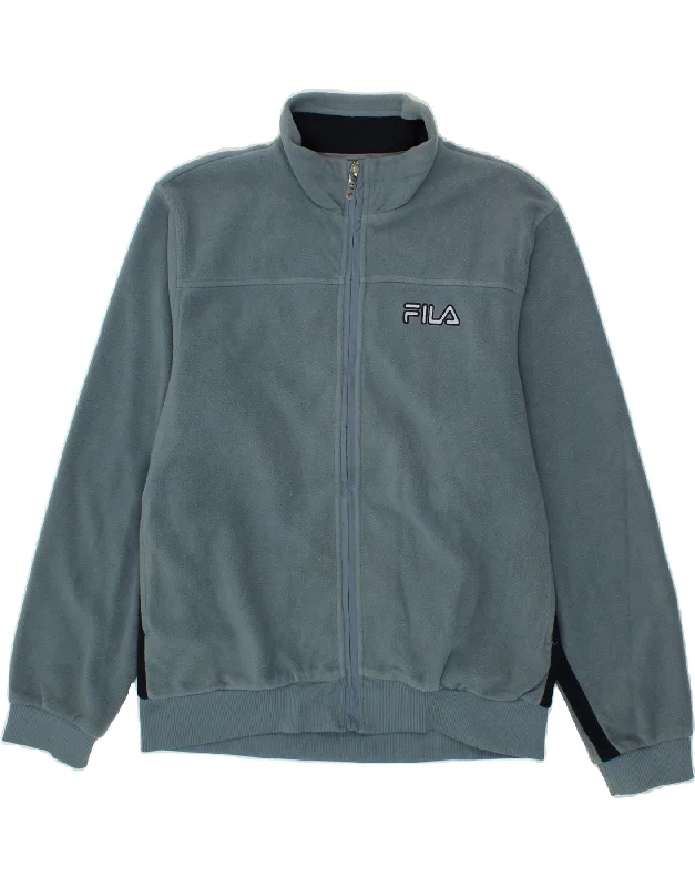 Designer Men's OvercoatsFILA Mens Fleece Jacket UK 36 Small Blue Colourblock Polyester Designer Men's OvercoatsFILA Mens Fleece Jacket UK 36 Small Blue Colourblock Polyester