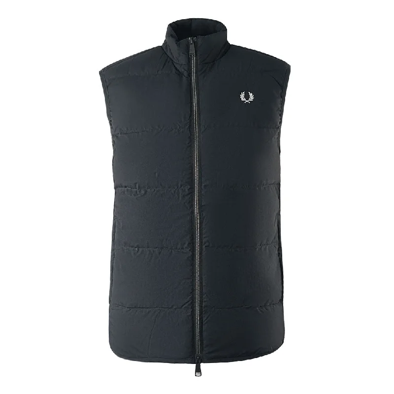 Luxurious Men's Cashmere CoatsFred Perry Insulated Quilted Black Gilet Jacket