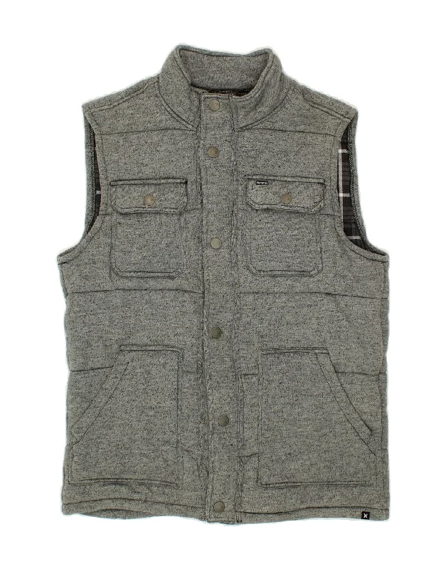 Men's Coats with Embroidered DetailsHURLEY Mens Padded Gilet UK 38 Medium Grey Polyester Men's Coats with Embroidered DetailsHURLEY Mens Padded Gilet UK 38 Medium Grey Polyester