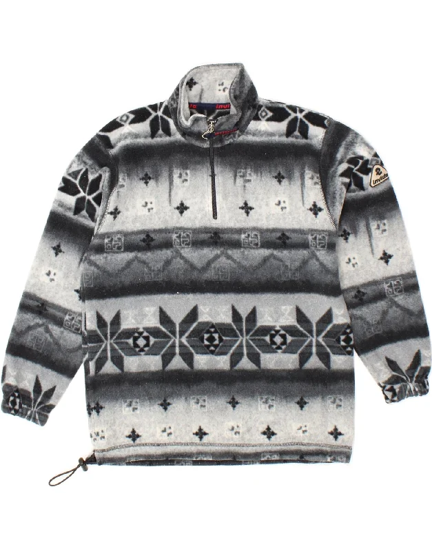 Luxurious Men's Cashmere CoatsINVICTA Boys Zip Neck Fleece Jumper 14-15 Years Grey Fair Isle Polyester Luxurious Men's Cashmere CoatsINVICTA Boys Zip Neck Fleece Jumper 14-15 Years Grey Fair Isle Polyester