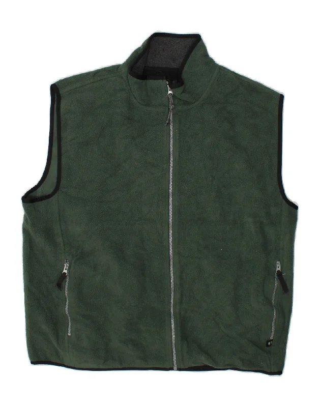 Men's Coats for TravelIZOD Mens Fleece Gilet UK 42 XL Green Polyester